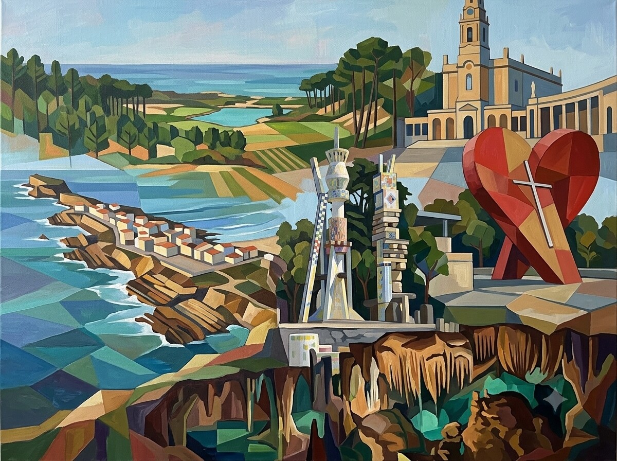 Praia d'el Rey 2023 im Stil von Cézanne